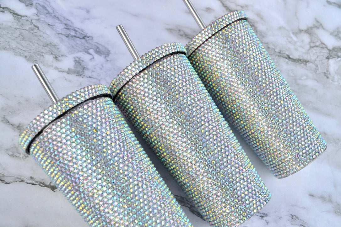 Silver Rhinestone Tumblers