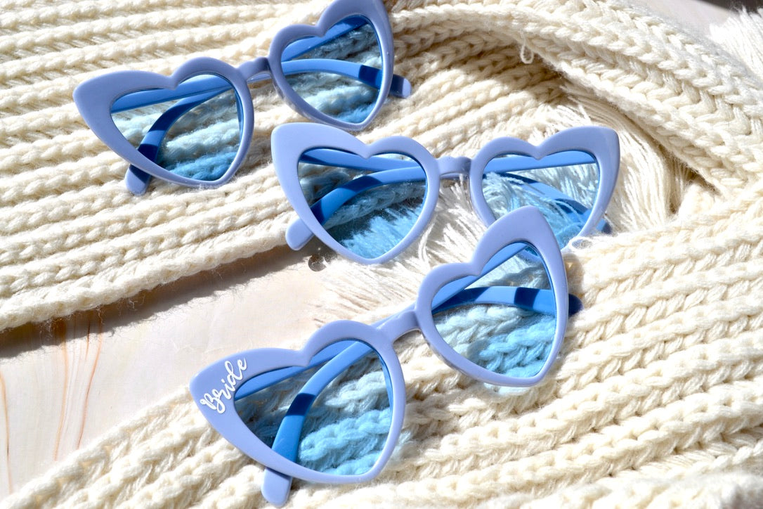 Dusty Blue Heart Sunglasses