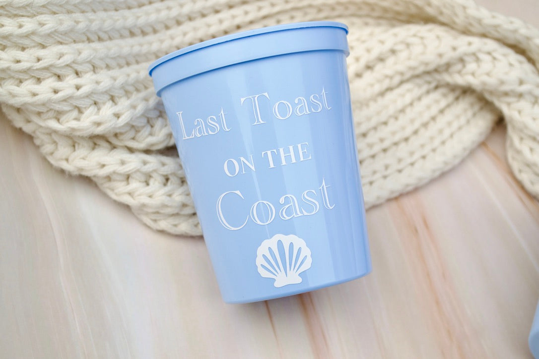 Blue Last Toast on the Coast Bachelorette Party Cups