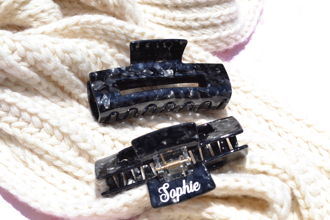 Custom Black Hair Claw Clip