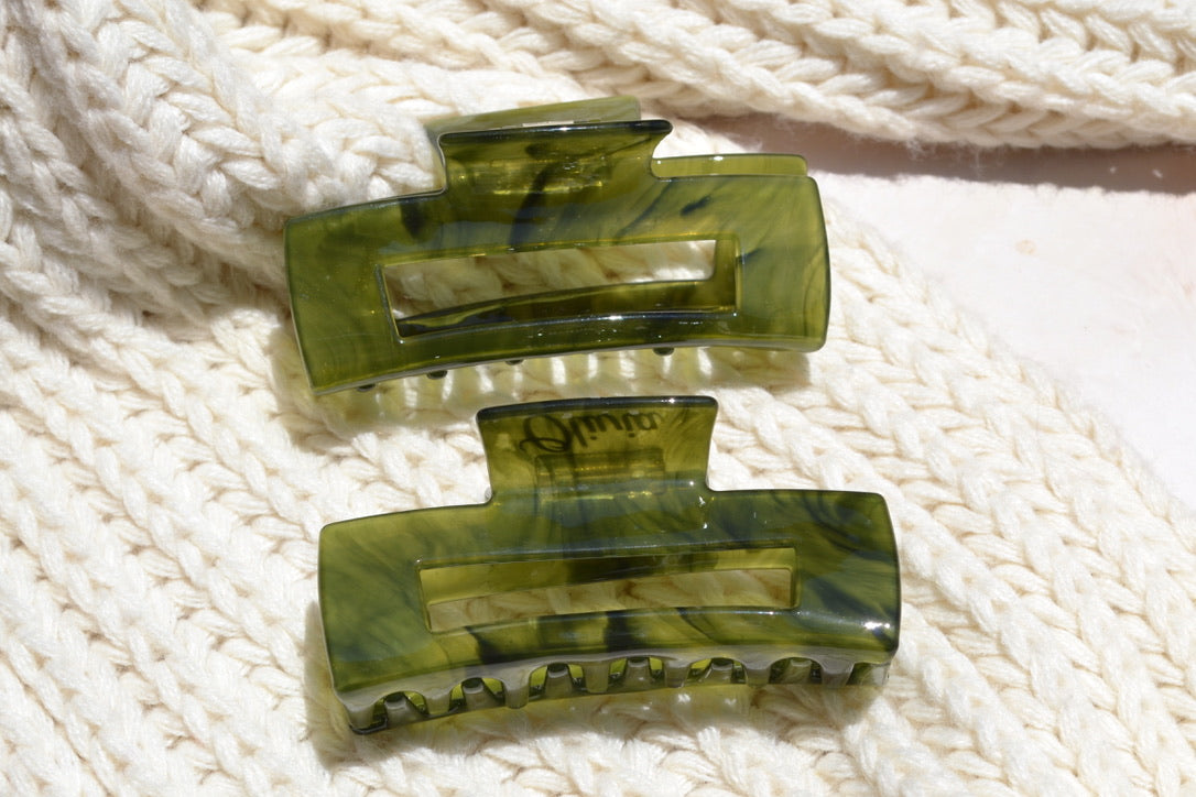 Custom Olive Green Hair Claw