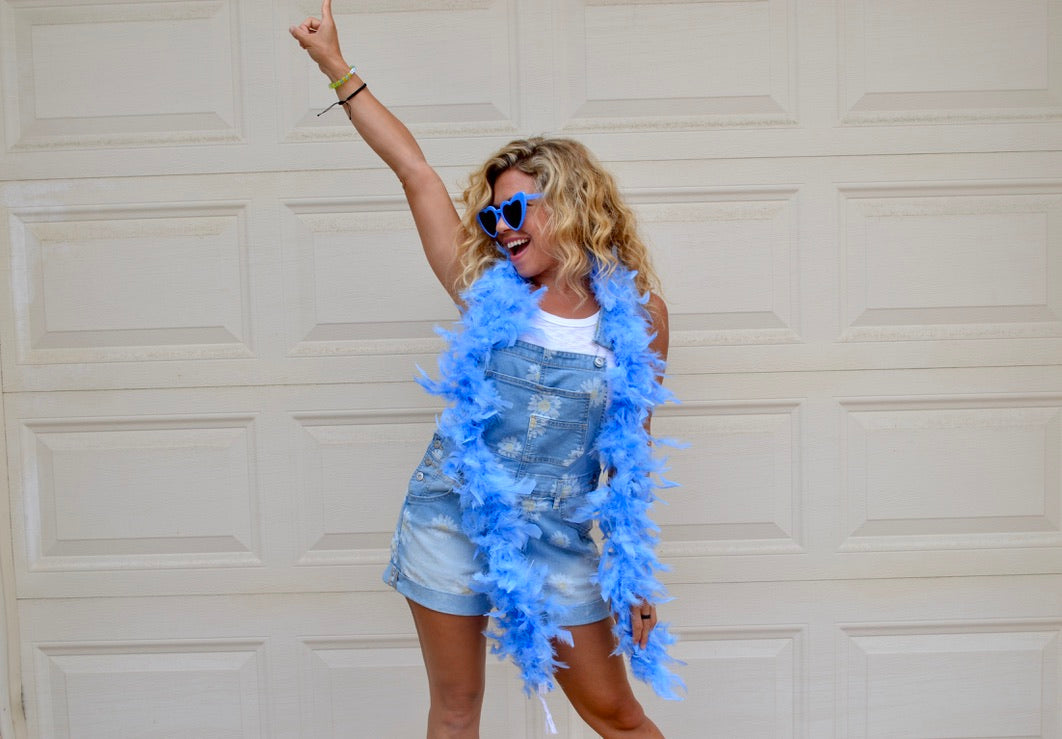 Blue Light Up Mamma Mia Party Boa