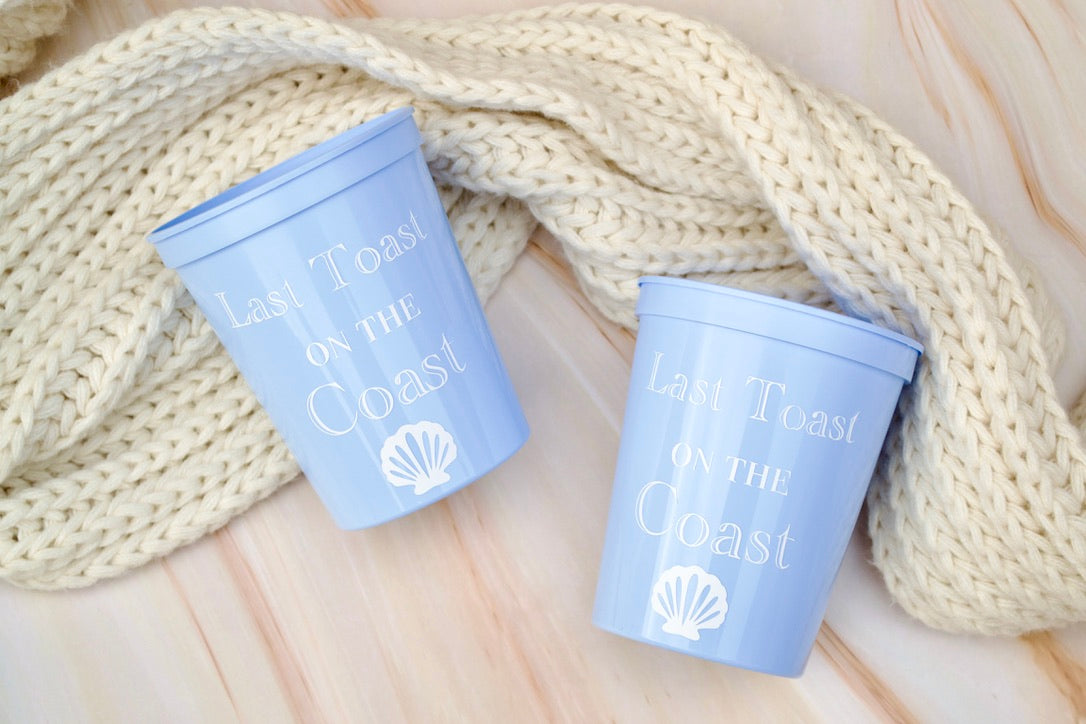 Blue Last Toast on the Coast Bachelorette Party Cups