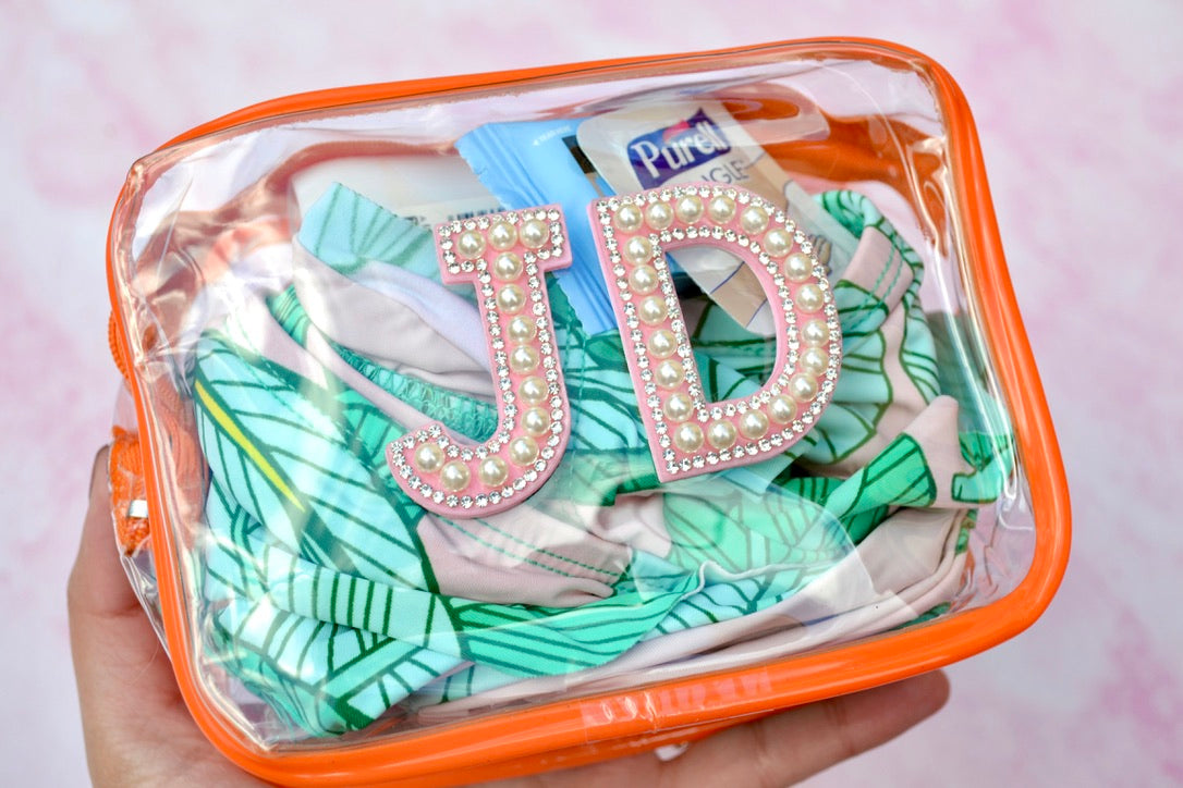 Orange Veuve Before Vows Personalized Bachelorette Wet Bikini bag