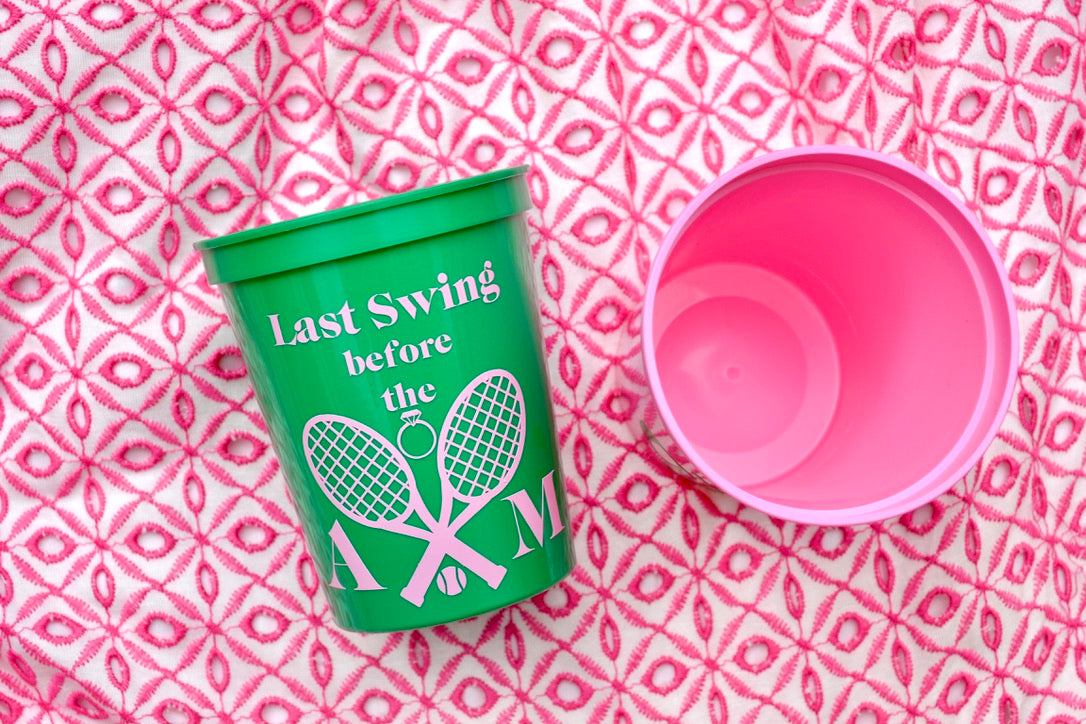 Last Swing before the Ring Bachelorette Party Cups, Tennis Bach, Golf Bachelorette