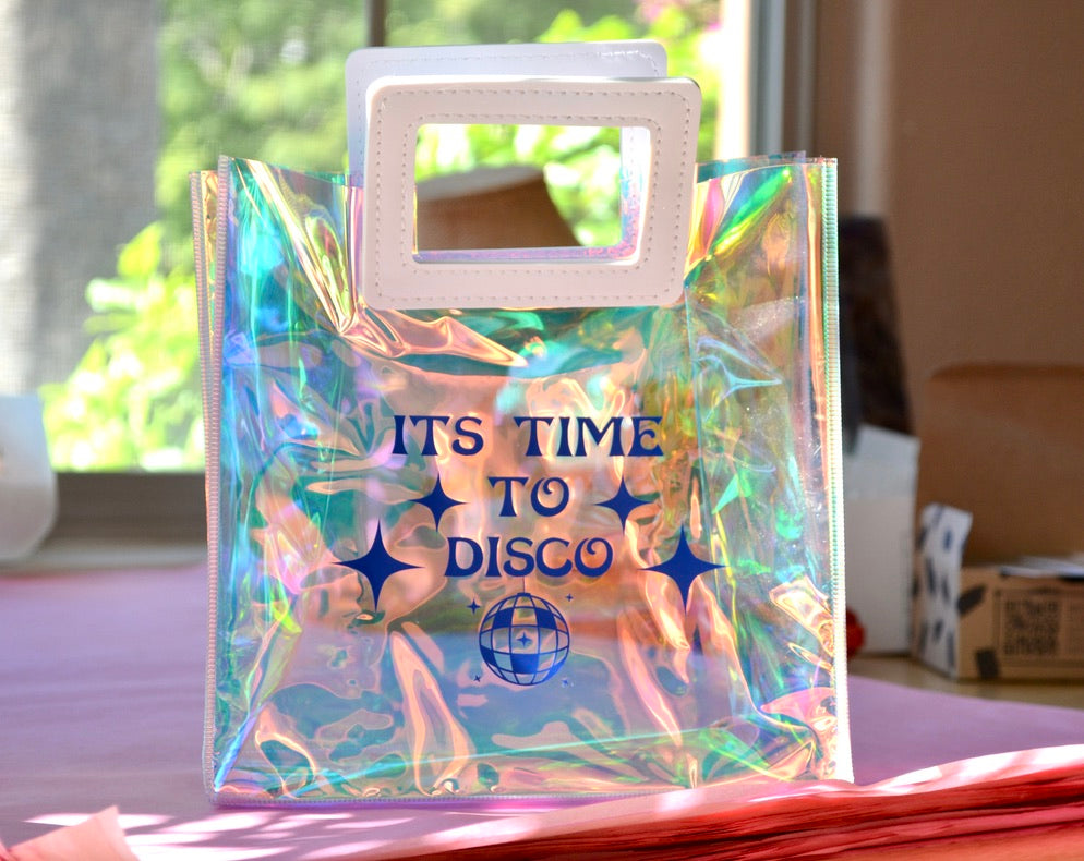It's Time to Disco Mamma Mia Bachelorette Holographic Bag
