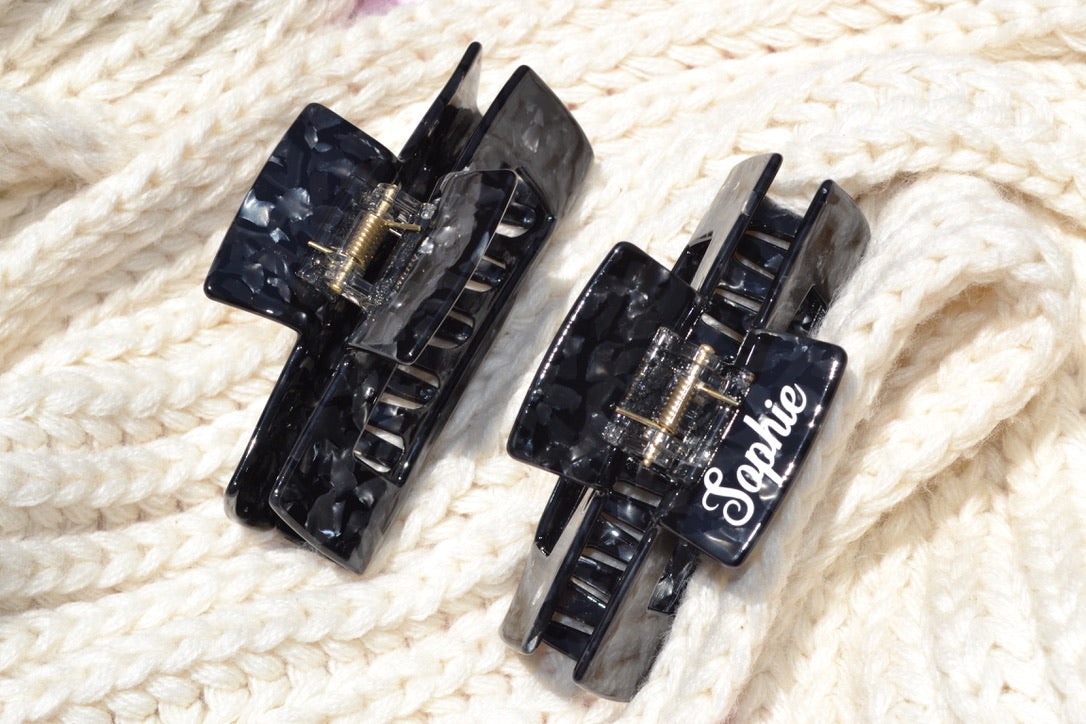 Custom Black Hair Claw Clip