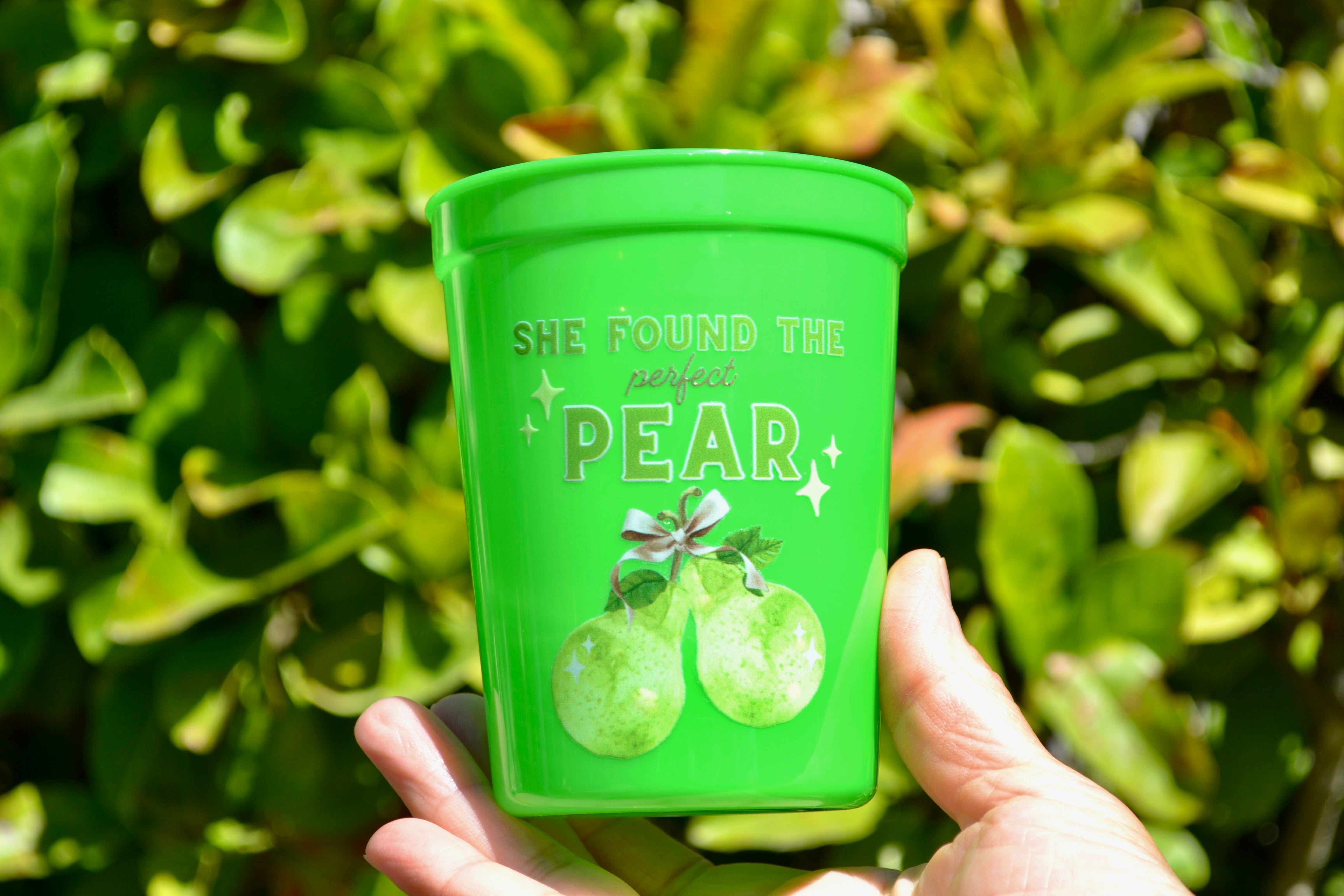 She found the perfect Pear Bridal Shower Cups
