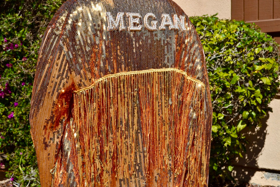 Custom Gold Sequin Fringe Jacket
