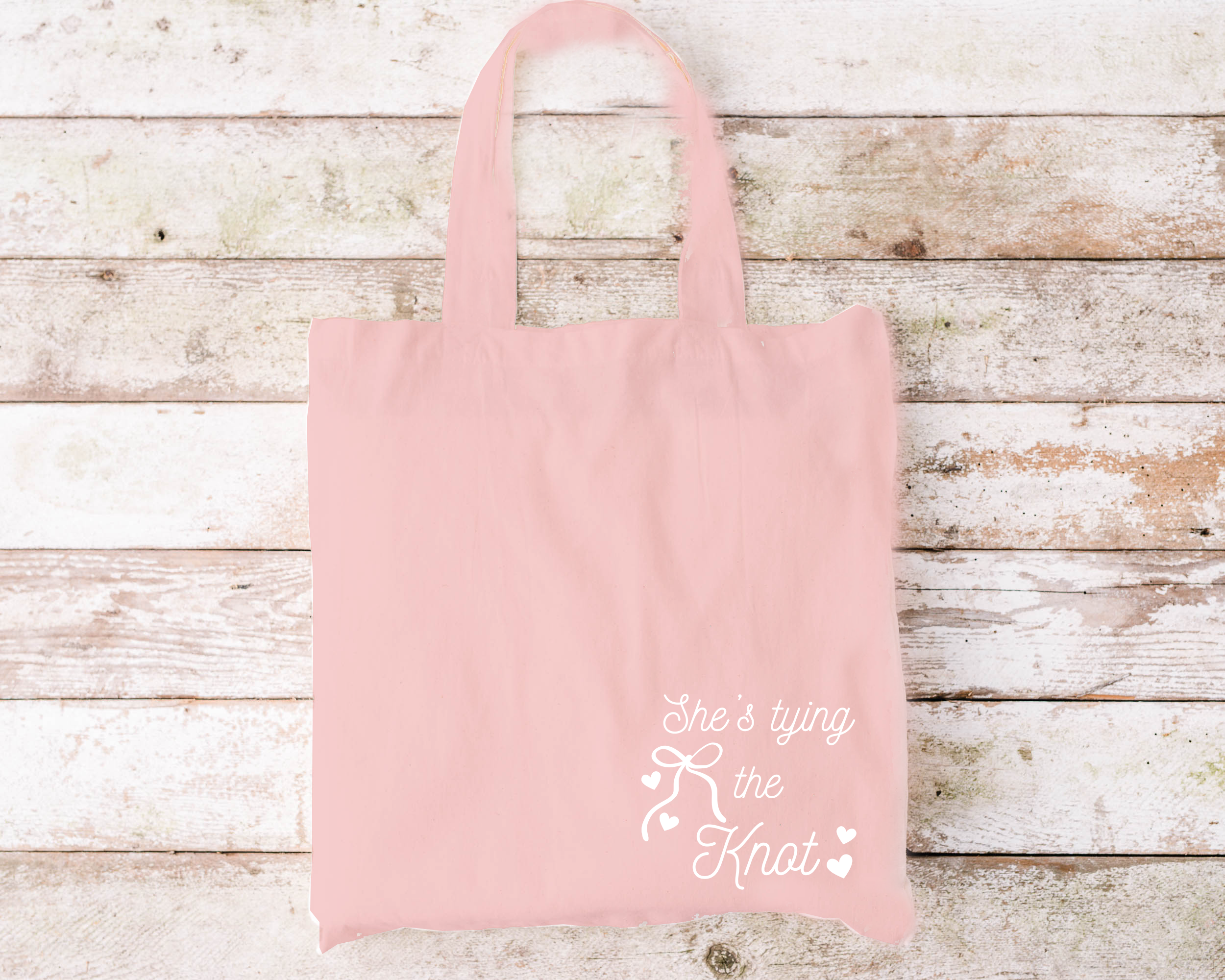 She's tying the knot tote bag