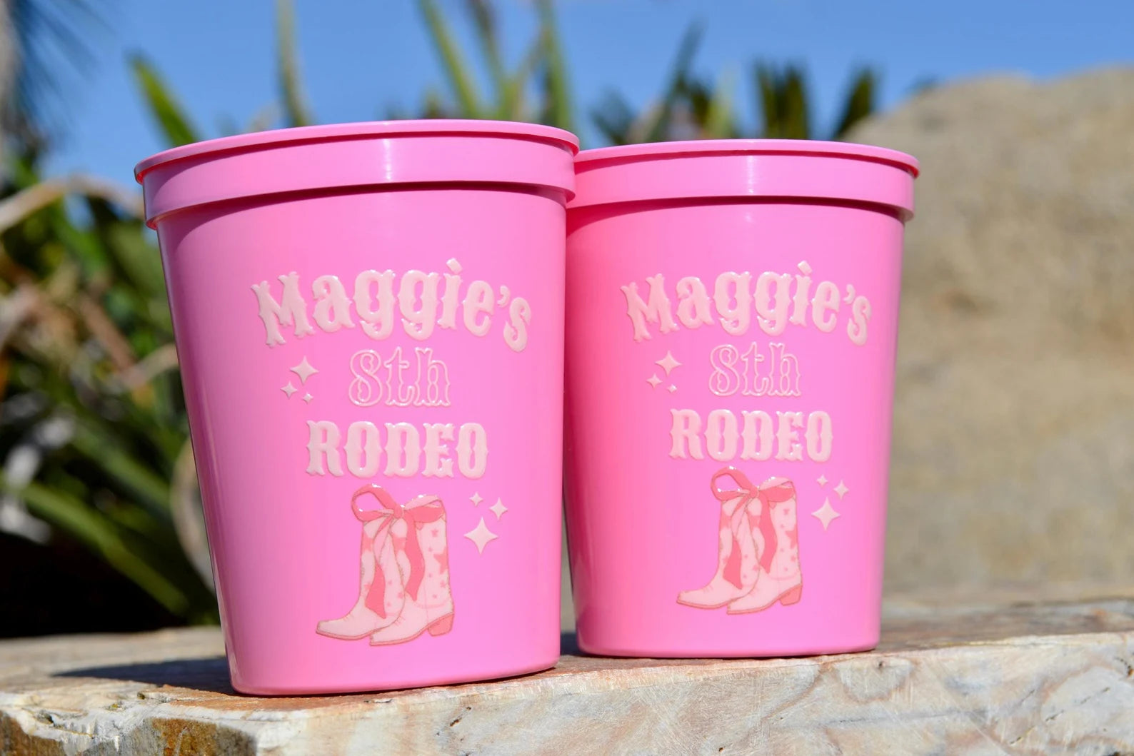 Custom Pink Rodeo Birthday Party Cups
