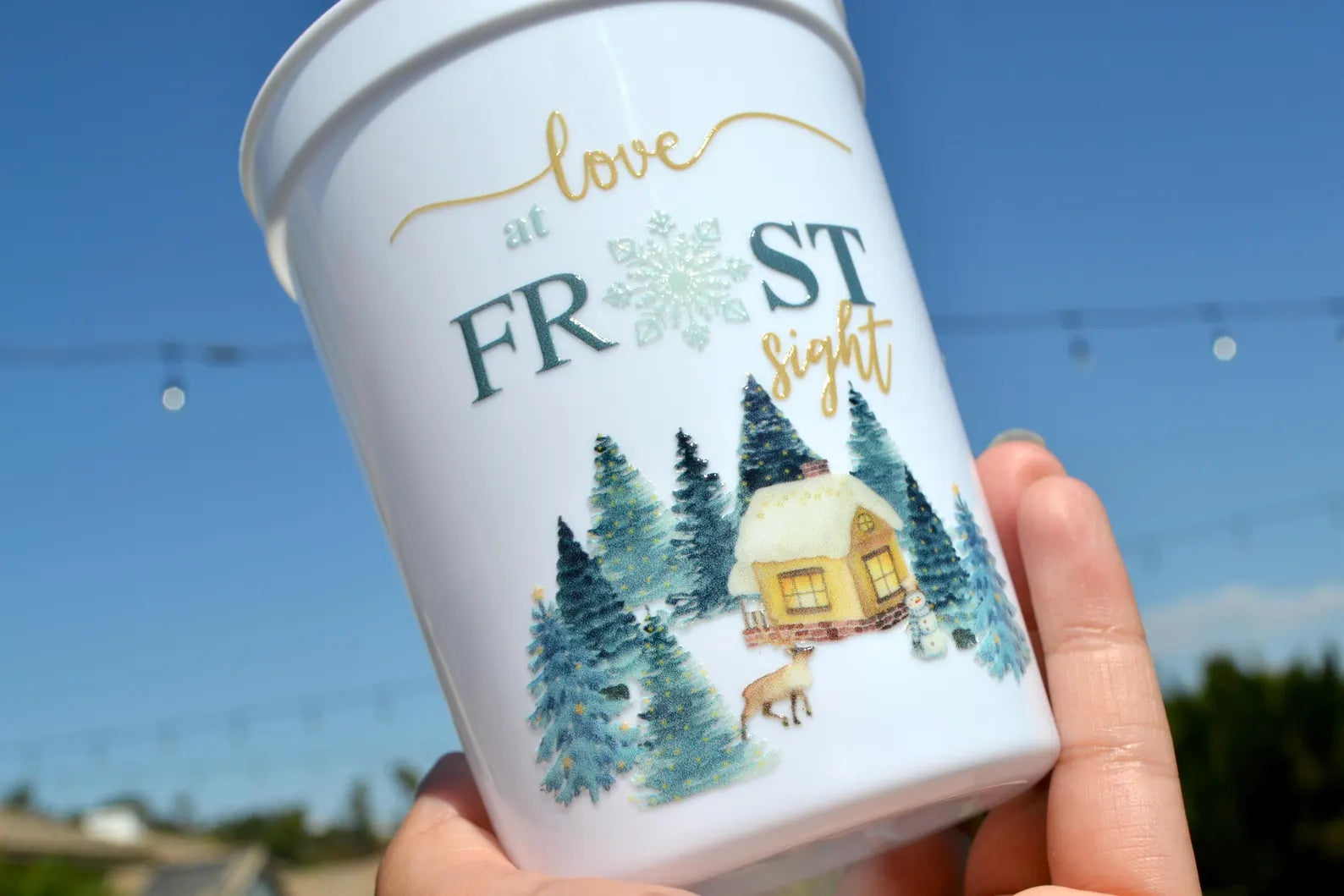 Love at Frost Sight Bridal Shower Cups