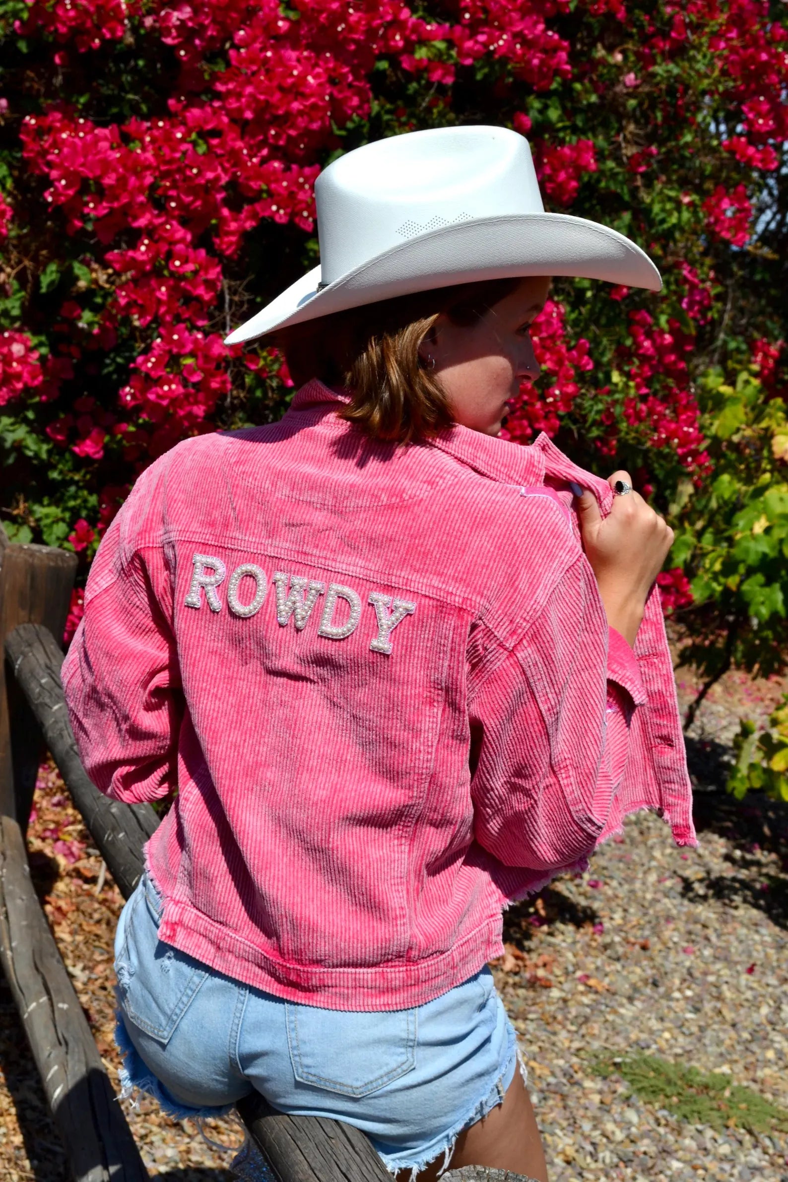 Custom Pink Corduroy Cowgirl Star Jacket