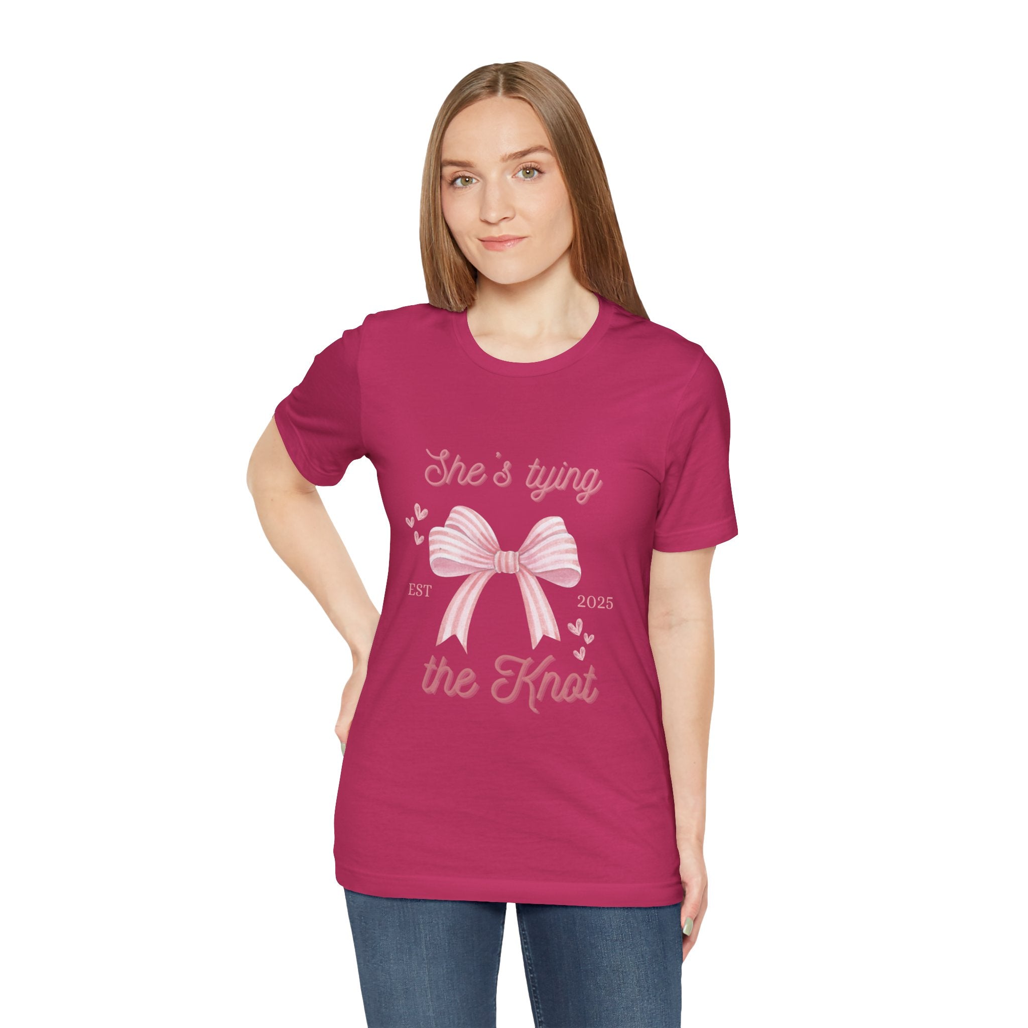 Pink She's Tying the Knot Bachelorette T-Shirt