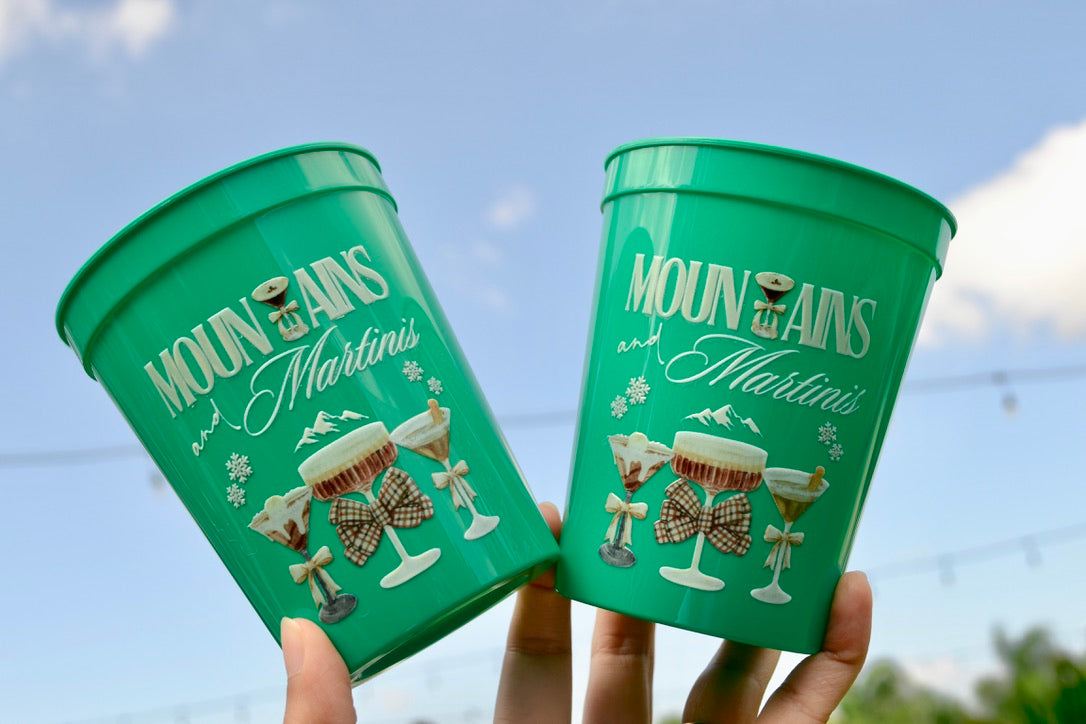 Mountains and Martinis Bachelorette Party Cups