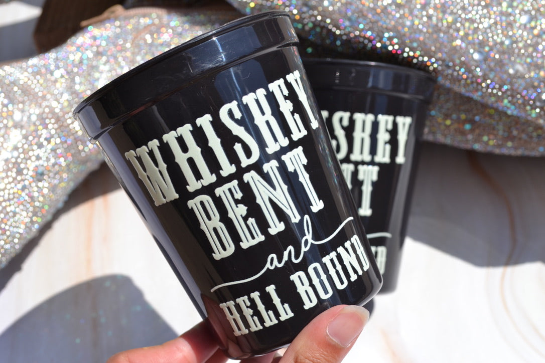 Whiskey Bent and Veil/Hell Bound Bachelorette Party Cups