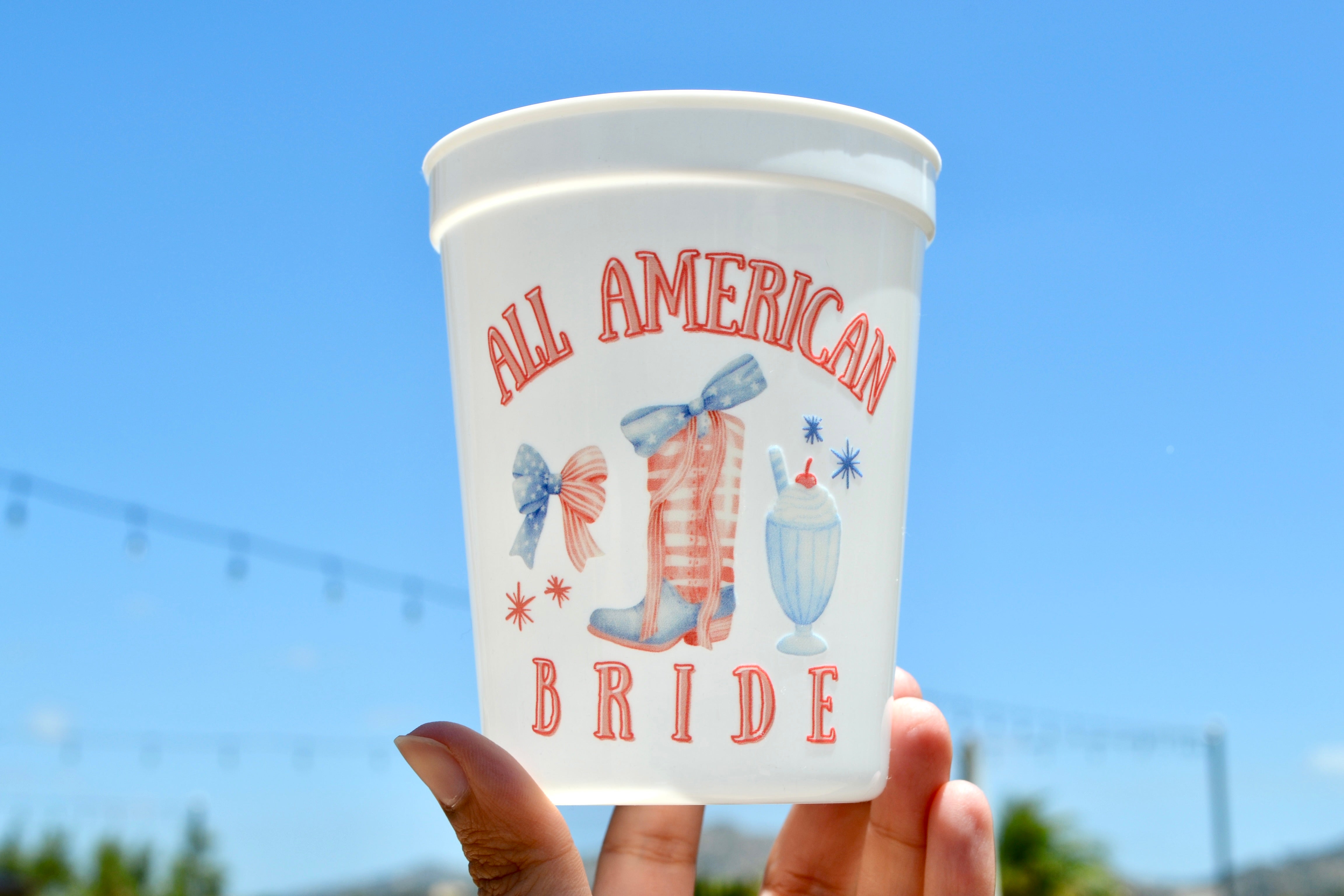 All American Bride & Babe Cups – Patriotic Bachelorette Party Cups