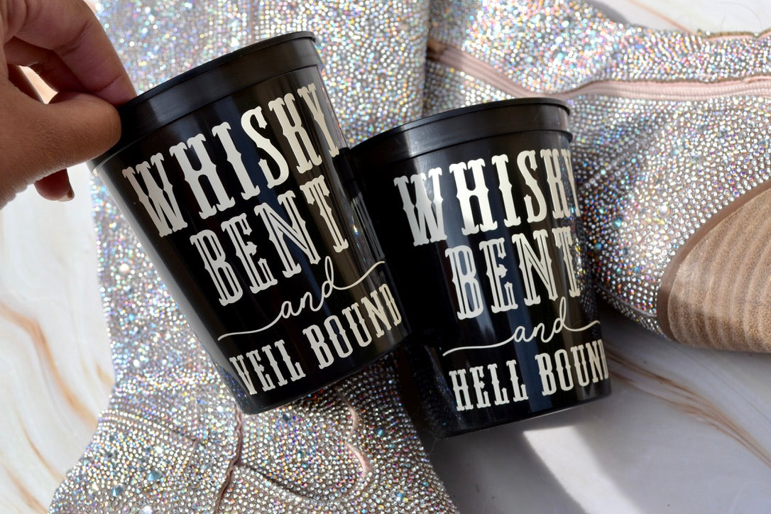 Whiskey Bent and Veil Bound Bachelorette Party Cups, Whiskey Bent and Hell Bound, Nashville Bachelorette Party Favors, Country Bachelorette
