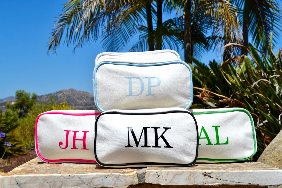 Custom Canvas Makeup Bag, Monogram Makeup Bag