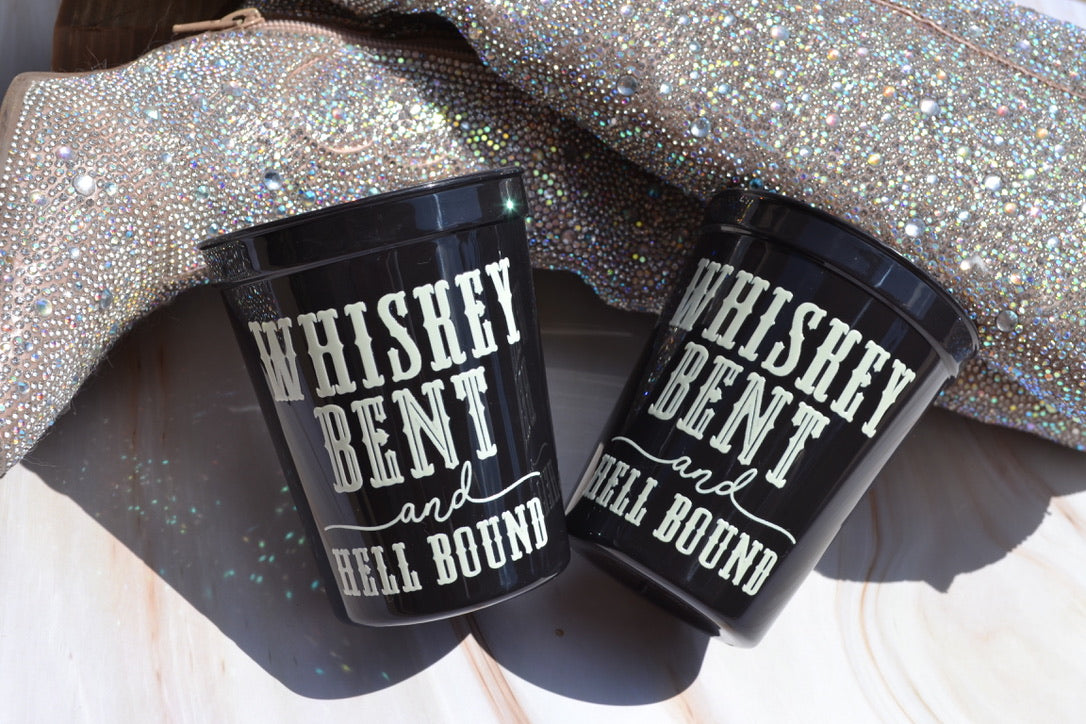 Whiskey Bent and Veil/Hell Bound Bachelorette Party Cups