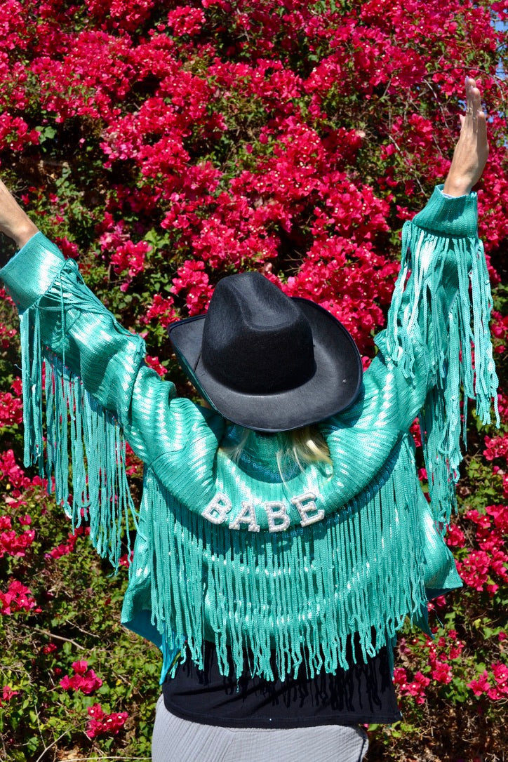 Custom Teal Sequin Jacket