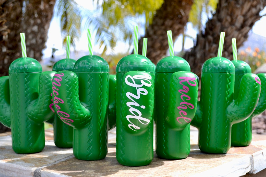 Personalized Cactus Cups, Final Fiesta Bachelorette Party Favors, Cabo Bach Cups, Desert Bachelorette, Scottsdale Bach, Nacho Average Bride