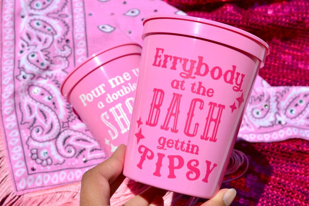 Cowgirl Bachelorette Party Cups, Errybody at the Bach gettin tipsy, Nashville Bachelorette Decor, Last Rodeo, Country Bach, 21st Birthday