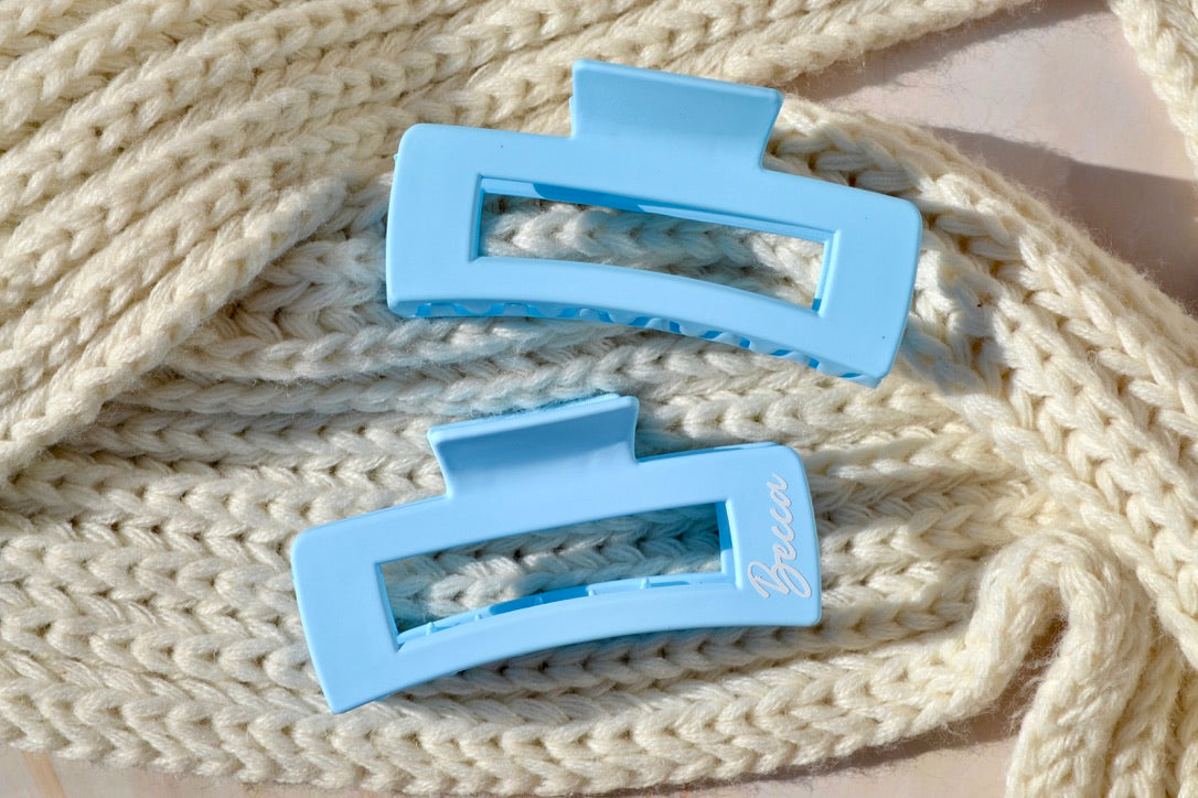 Personalized Matte Baby Blue Hair Claw