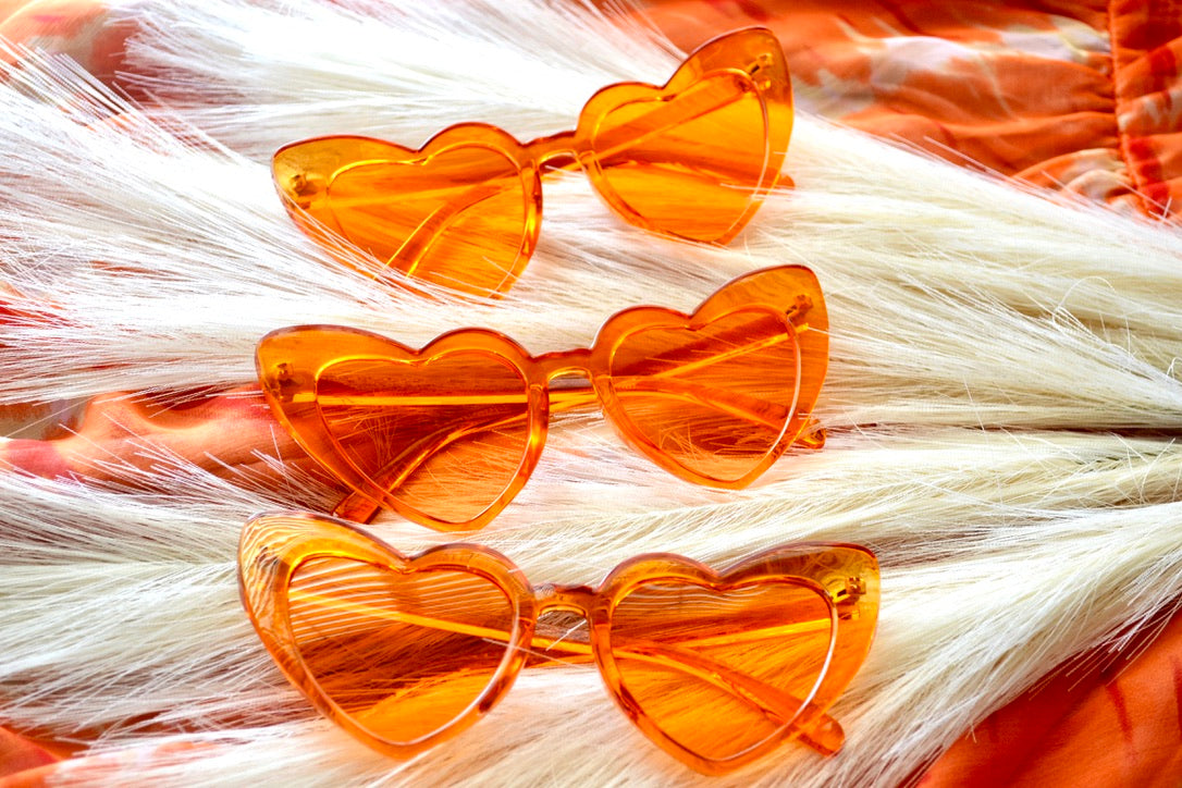 Orange heart sales sunglasses