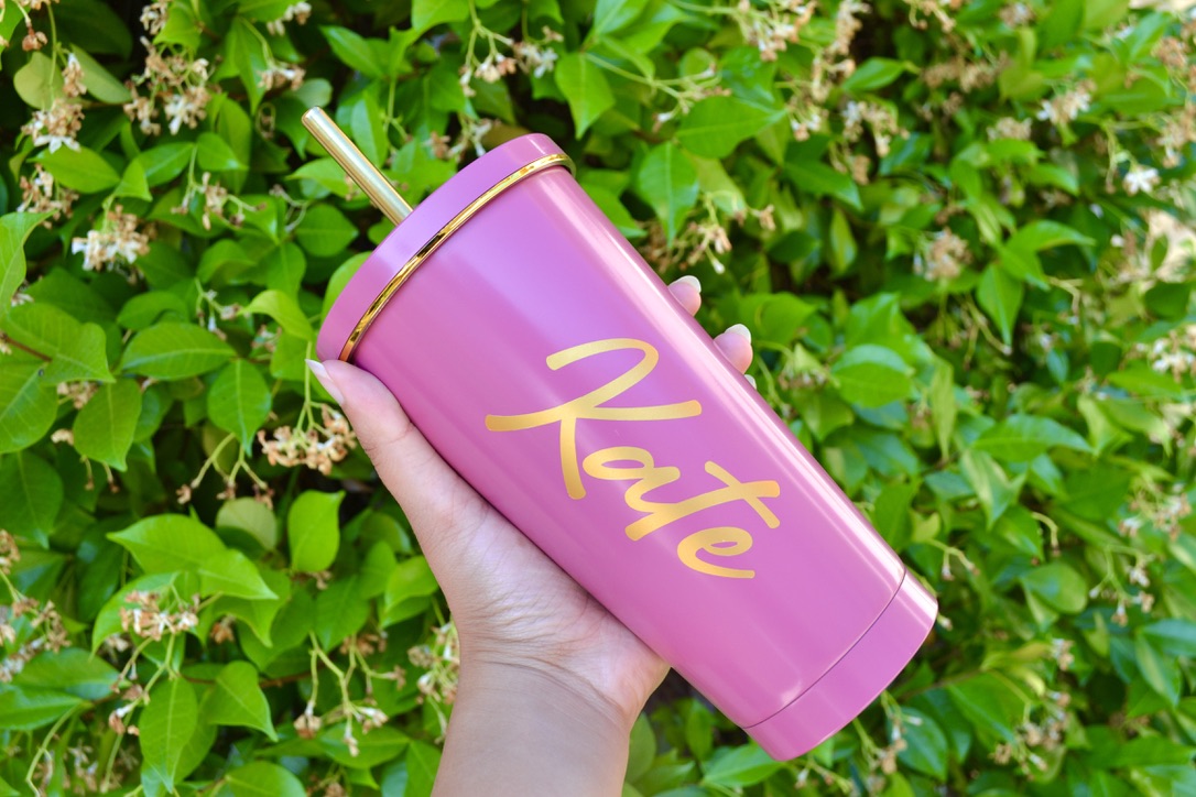 Pink and Gold Stainless Steel Tumblers