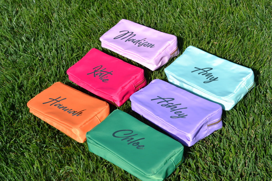 Personalized Pastel Waterproof Makeup Bag