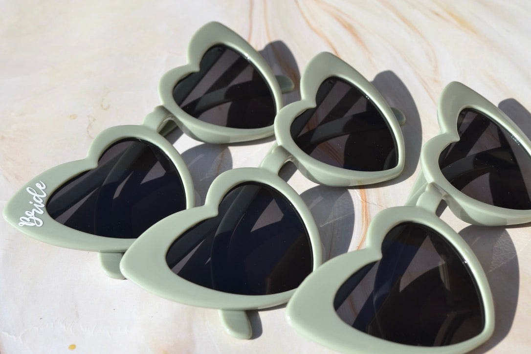 Sage Green Heart Sunglasses