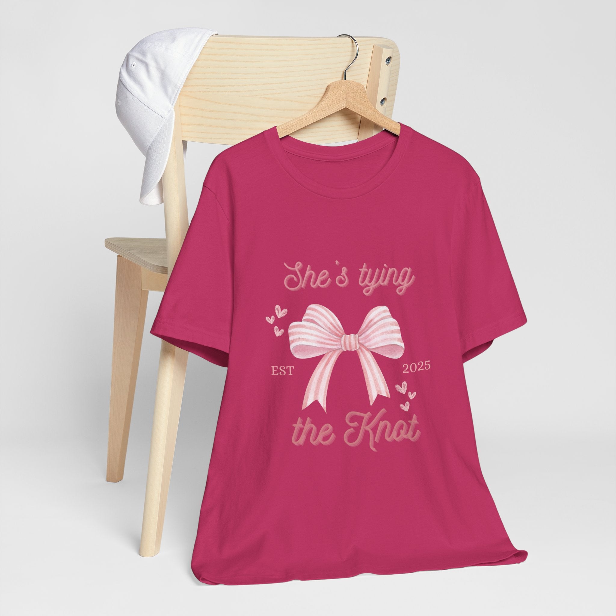 Pink She's Tying the Knot Bachelorette T-Shirt