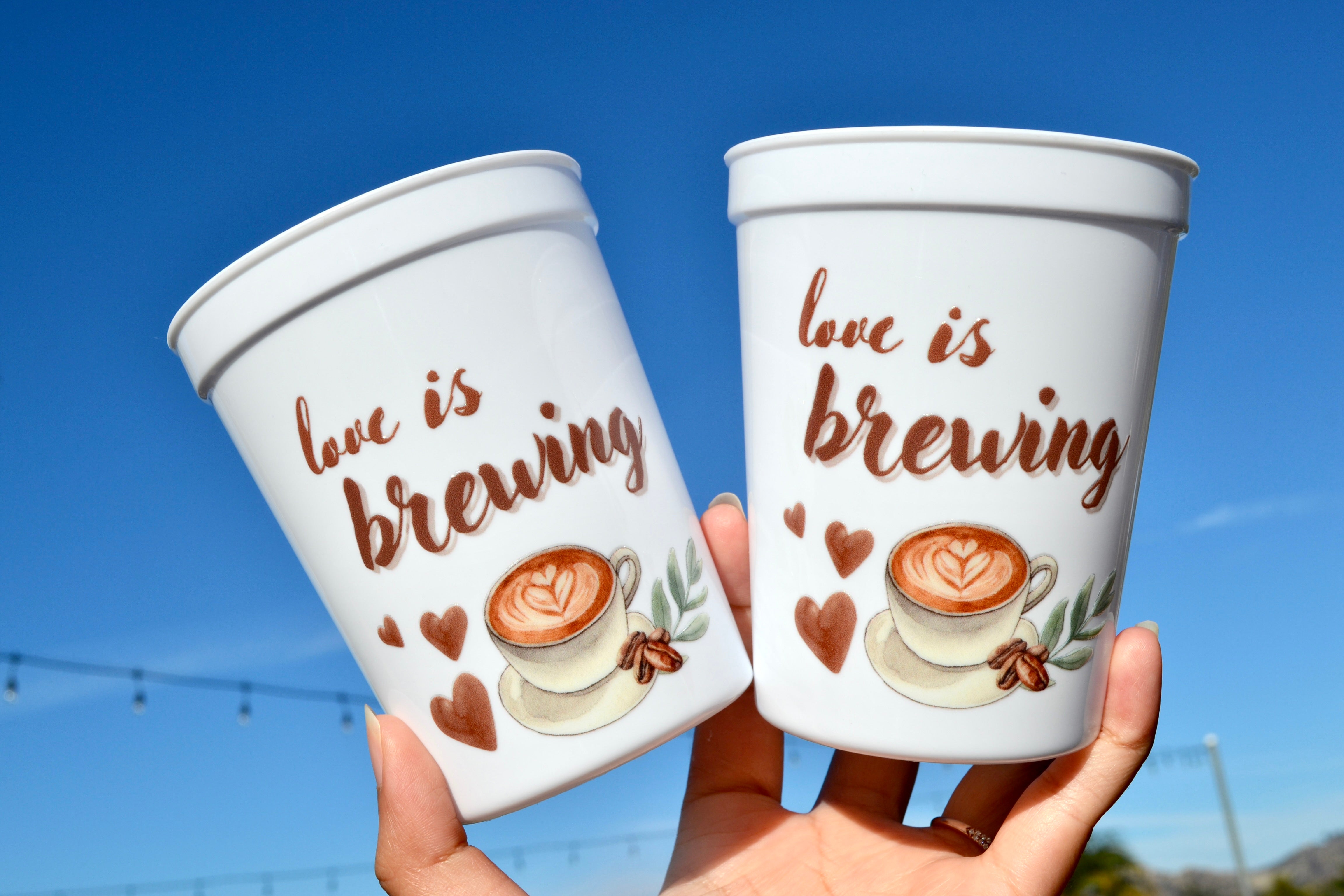 Love is Brewing Stadium Cups