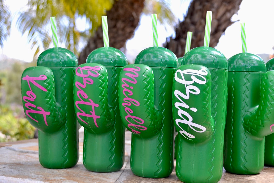 Personalized Cactus Cups, Final Fiesta Bachelorette Party Favors, Cabo Bach Cups, Desert Bachelorette, Scottsdale Bach, Nacho Average Bride