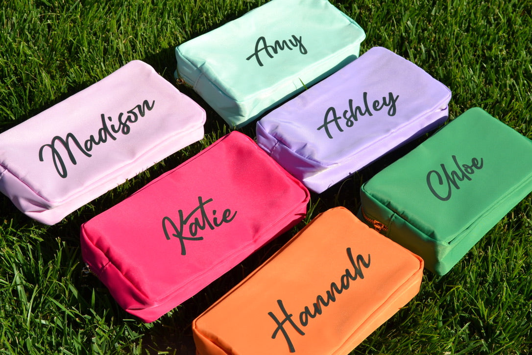 Personalized Pastel Waterproof Makeup Bag