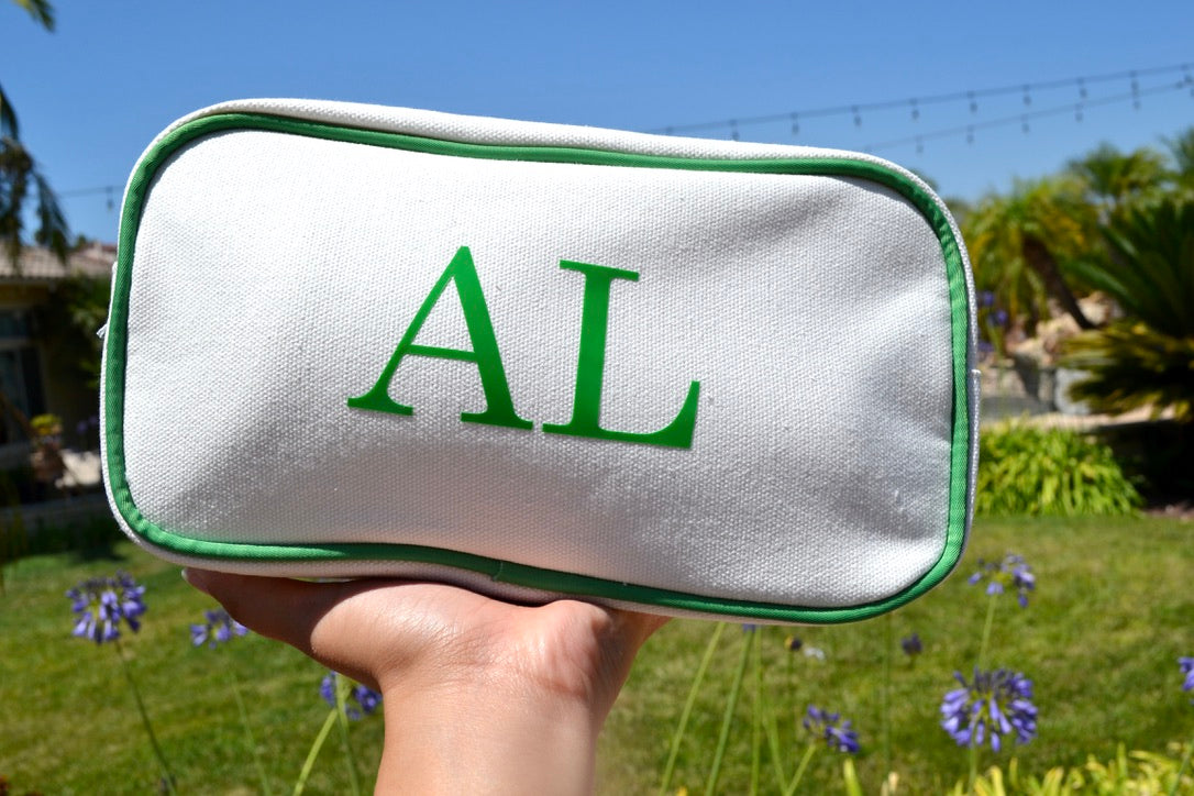 Custom Canvas Makeup Bag, Monogram Makeup Bag