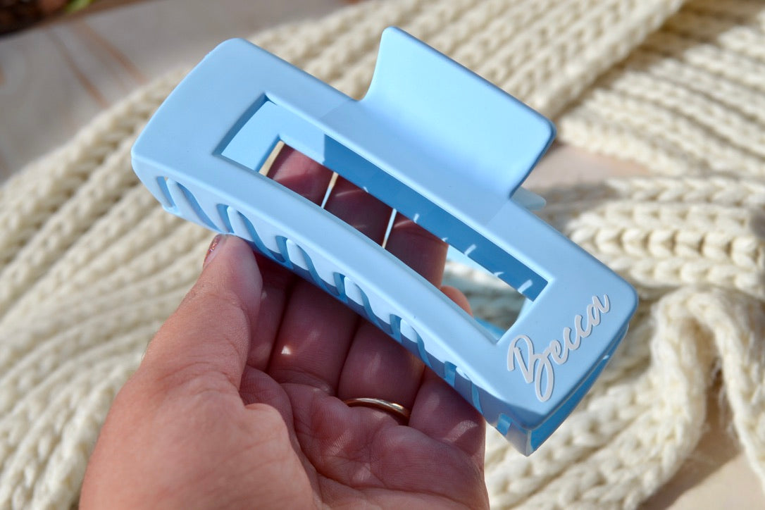 Personalized Matte Baby Blue Hair Claw