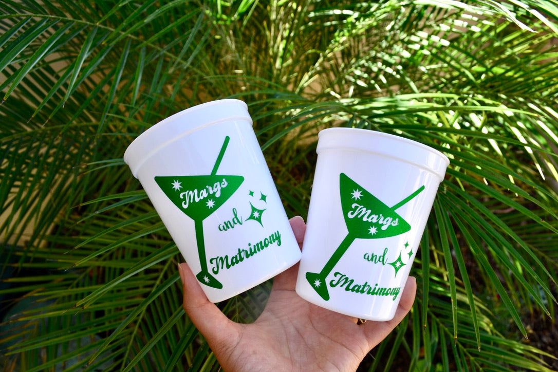 Margs and Matrimony Bachelorette Party Cups