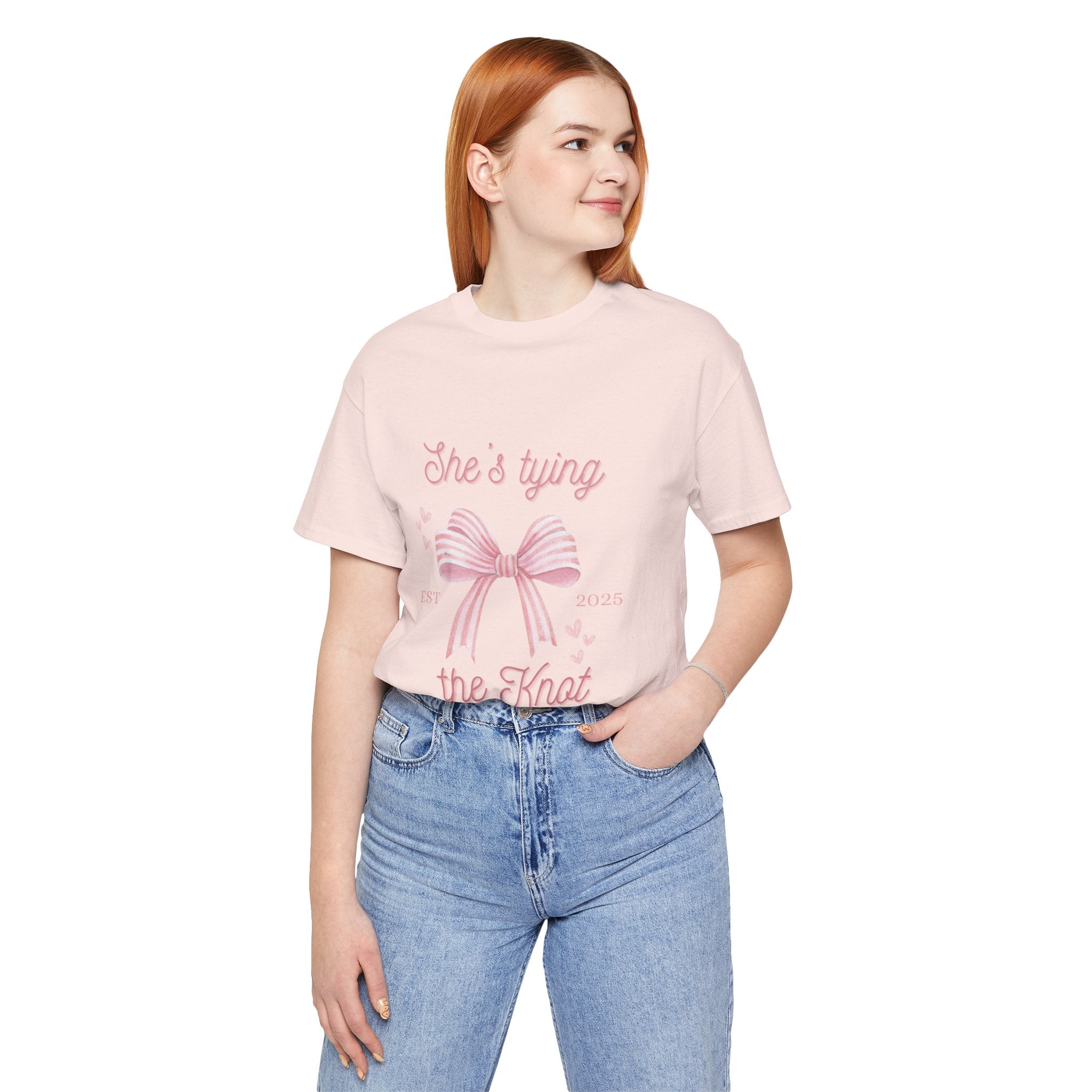 Pink She's Tying the Knot Bachelorette T-Shirt