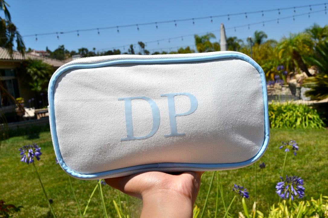 Custom Canvas Makeup Bag, Monogram Makeup Bag