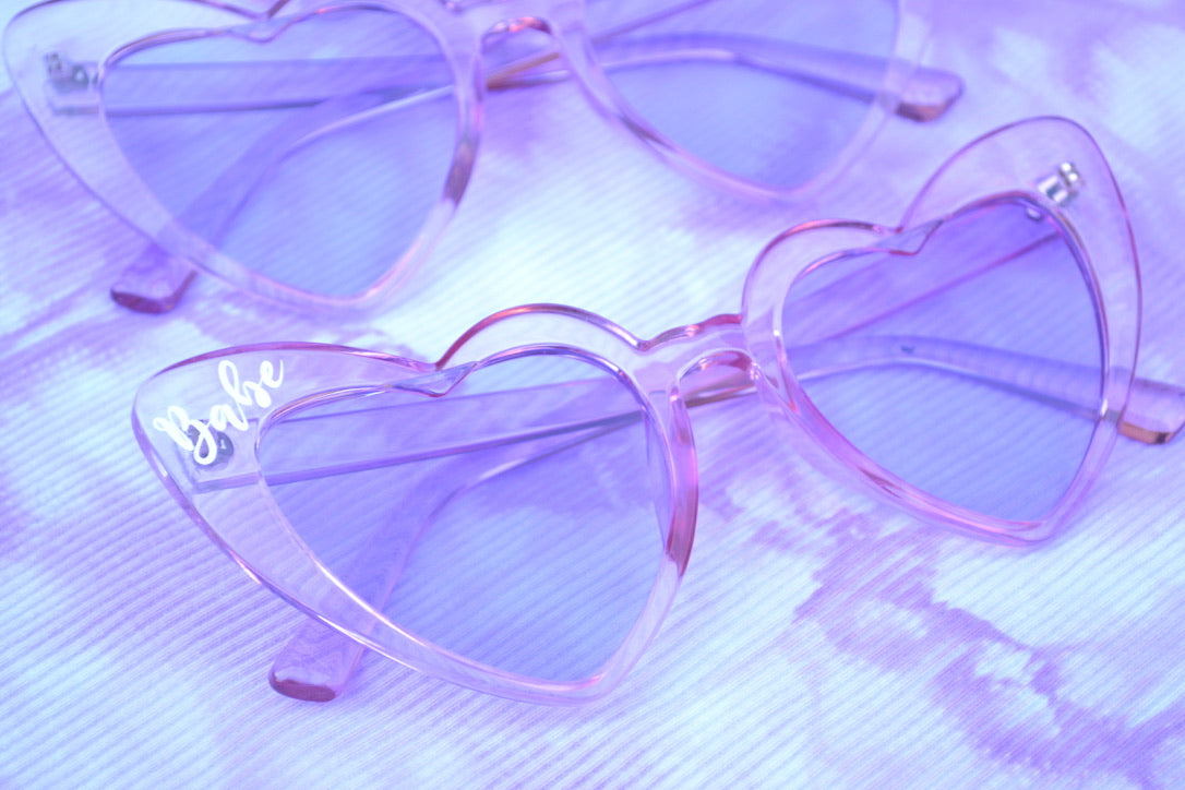 Light Purple Heart Sunglasses