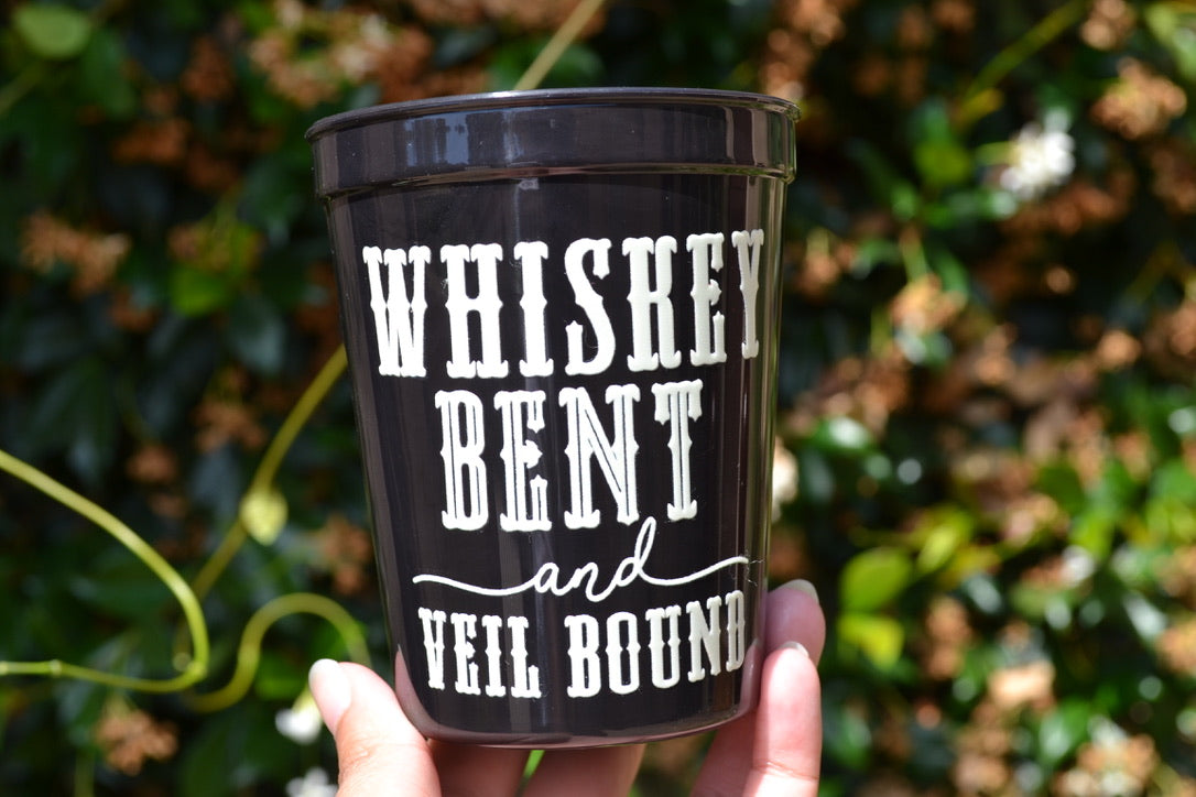 Whiskey Bent and Veil/Hell Bound Bachelorette Party Cups