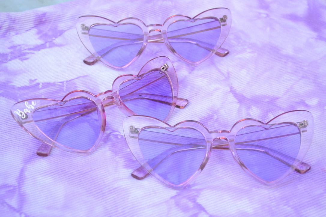 Light Purple Heart Sunglasses