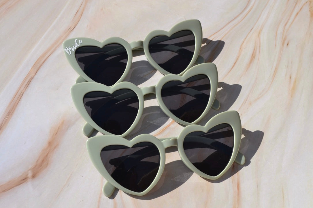 Sage Green Heart Sunglasses