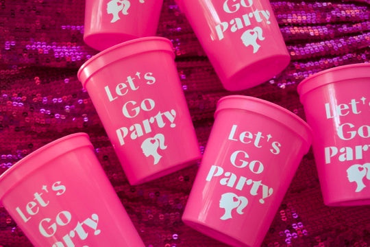 Let's go party Hot pink Barbie Cups