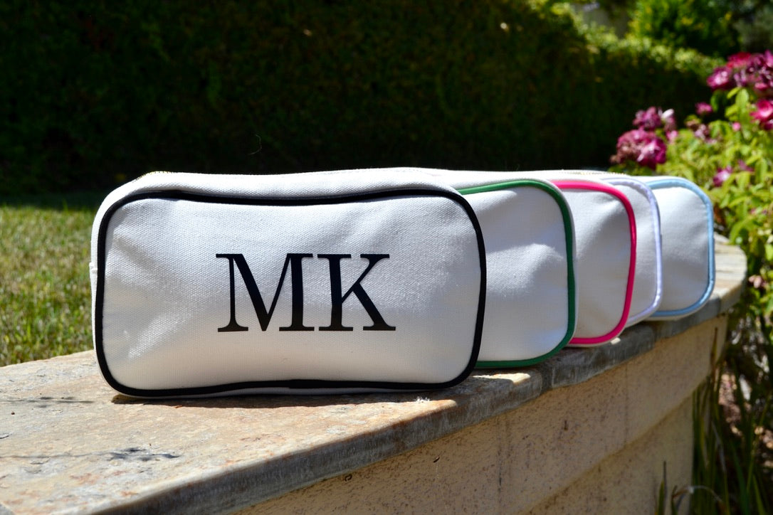 Custom Canvas Makeup Bag, Monogram Makeup Bag