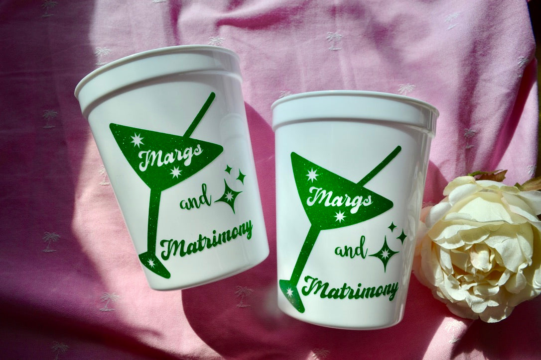 Margs and Matrimony Bachelorette Party Cups