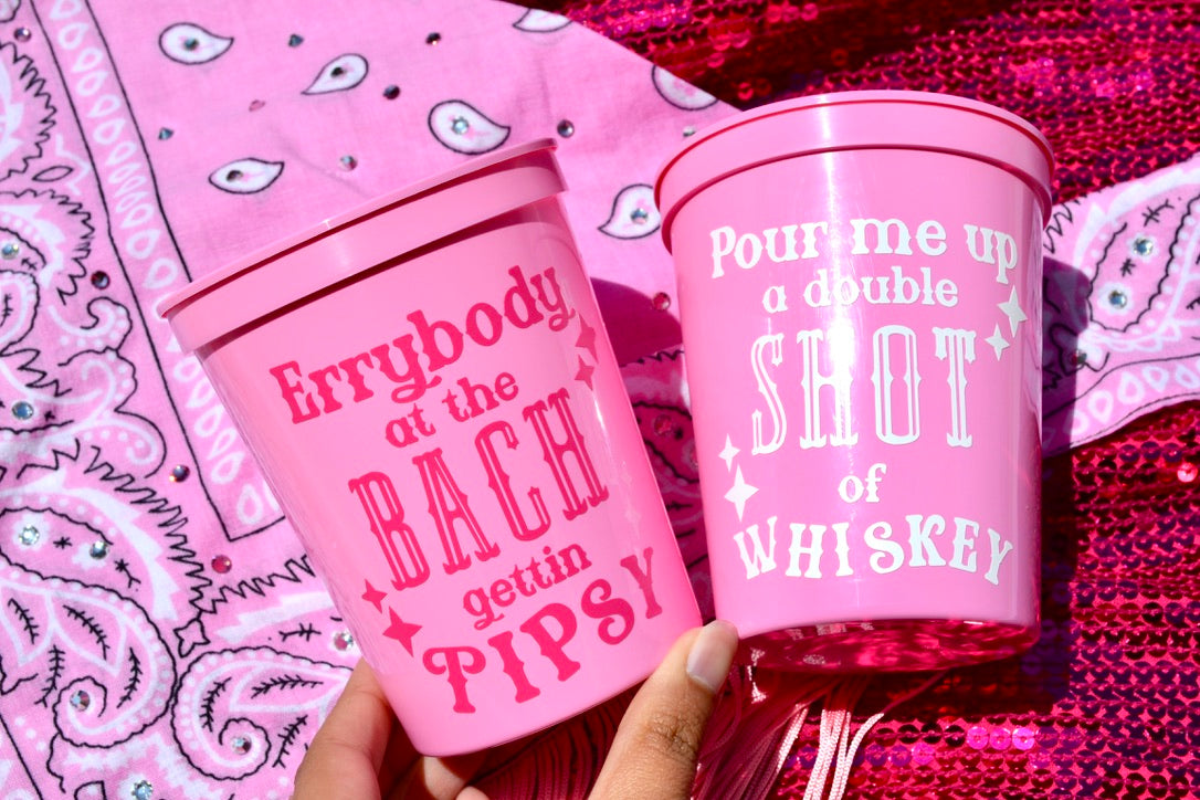 Cowgirl Bachelorette Party Cups, Errybody at the Bach gettin tipsy, Nashville Bachelorette Decor, Last Rodeo, Country Bach, 21st Birthday