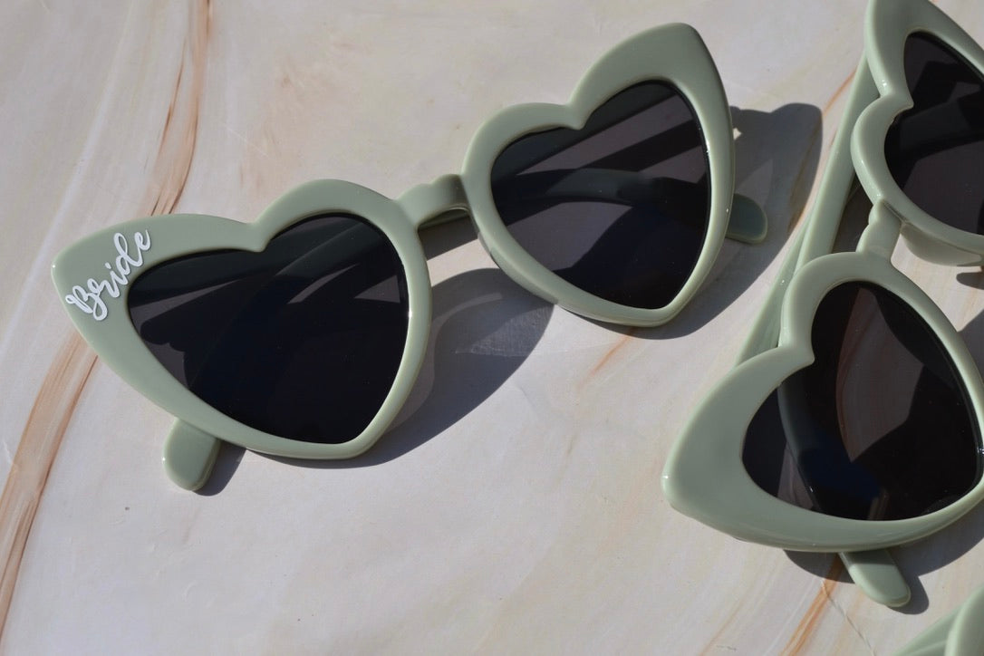 Sage Green Heart Sunglasses